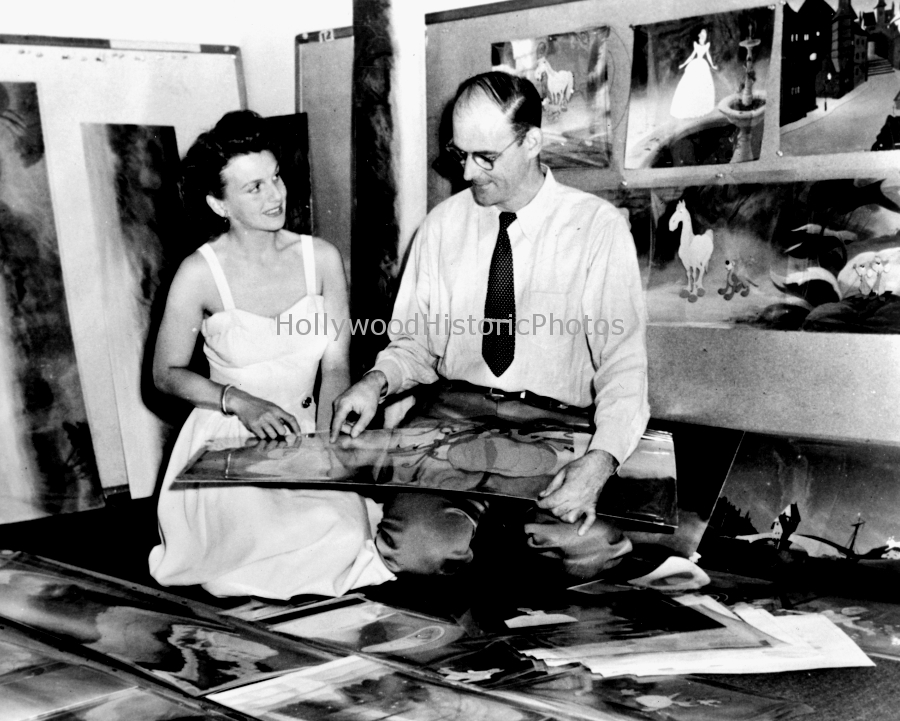Disney Studios 1949 in Burbank Ilene Woods the voice of Cinderella.jpg